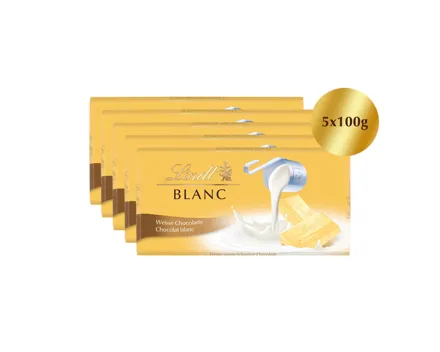 Lindt Tafelschokolade Blanc 5x100g