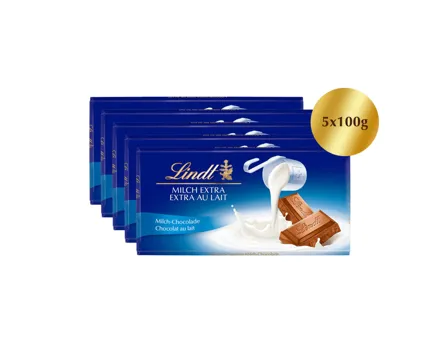 Lindt Tafelschokolade Extra Milch 5x100g