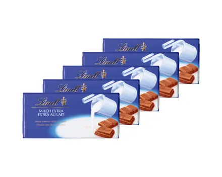 Lindt Tafelschokolade Milch extra 5x100g