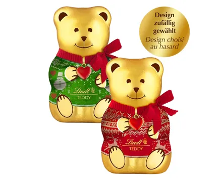 Lindt Teddy Milch Pullover Edition Grün & Rot Weihnachten