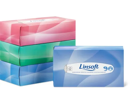 Linsoft Box Kosmetiktücher, FSC®, 4er-Pack