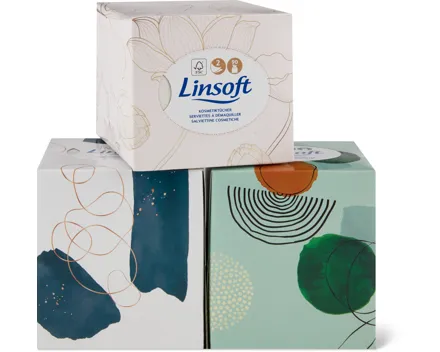 Linsoft-Kosmetik- und -Taschentücher, FSC®, 3er-Pack
