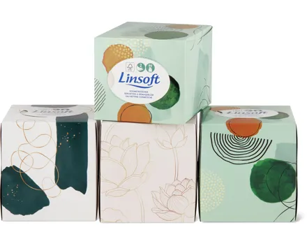Linsoft Kosmetiktücher-Würfel oder -Box, FSC®, 4er-Pack