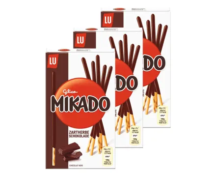 Lu Mikado dunkle Schokolade 3x75g