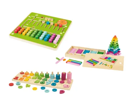 Lupilu® Holz-Rechen-Set/Logik-Spiel-Set
