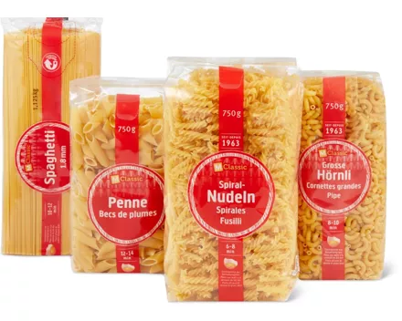 M-Classic-Hörnli, -Spiralen, -Penne oder -Spaghetti