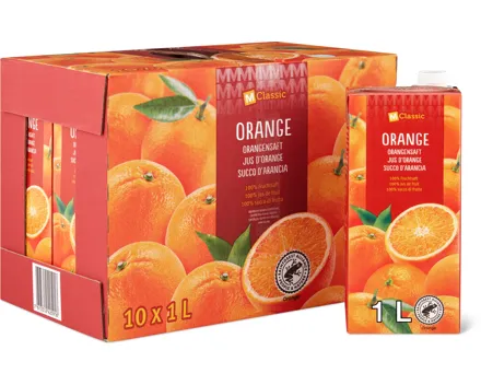 M-Classic Orangensaft 100% Fruchtsaft, 10er-Pack