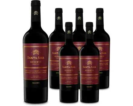 Malbec Mendoza Reserve Santa Ana 6x 75cl (2024) – Rotwein, Argentinien (0.75l)