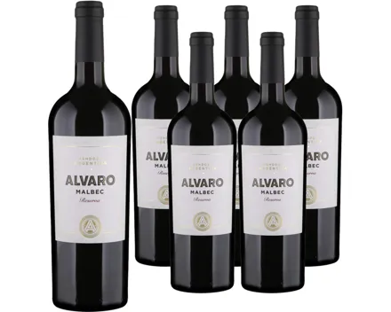 Malbec Reserva Mendoza Argentina Alvaro 6x 75cl (2022) – Rotwein, Argentinien (0.75l)