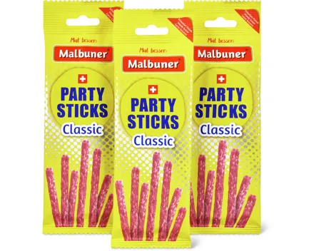 Malbuner Party Sticks, 3er-Pack