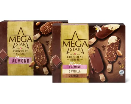 MegaStar-Minis assortiert- oder -Minis Almond-Glace-Stängel