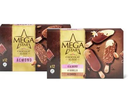 MegaStar-Minis assortiert oder -Minis Almond-Glace-Stängel