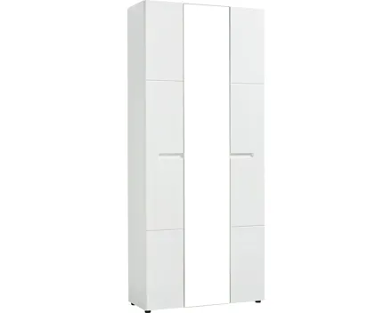 Mehrzweckschrank Mailand MDF Hochglanz weiss 86 x 202 x 35 cm, mit Spiegel