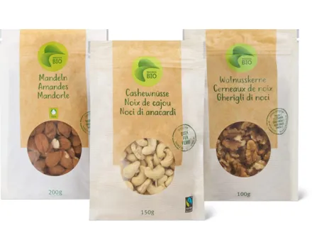 Migros Bio-Cashewnüsse, -Mandeln und -Walnusskerne