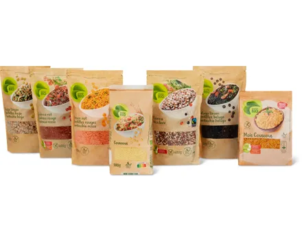 Migros Bio-Cousous, -Quinoa, -Linsen und -Kichererbsen