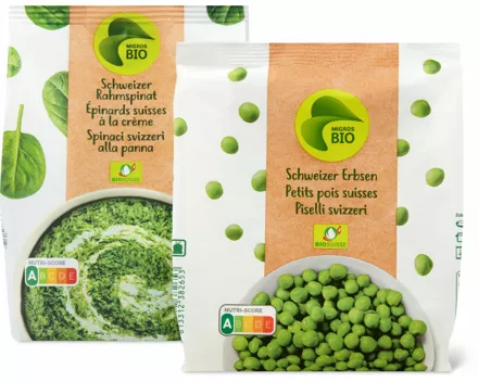 Migros Bio-Erbsen oder -Rahmspinat