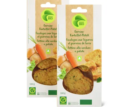 Migros Bio-Gemüse-Kartoffel-Plätzli oder -Crispy Tofu