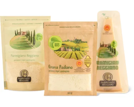 Migros Bio-Grana Padano und -Parmigiano Reggiano
