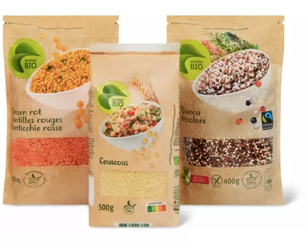 Migros Bio Quinoa, Linsen, Kichererbsen und Couscous