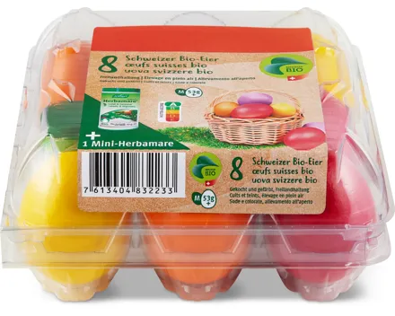 Migros Bio Schweizer Eier aus Freilandhaltung, mit Mini-Herbamare