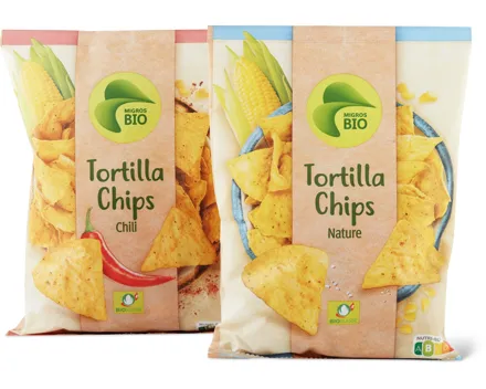 Migros Bio Tortilla Chips-Nature oder -Chilli
