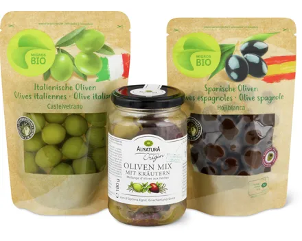 Migros Bio- und Alnatura Bio-Oliven ungekühlt