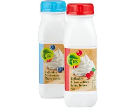 Migros Bio Voll- und Halbrahm, 250 ml