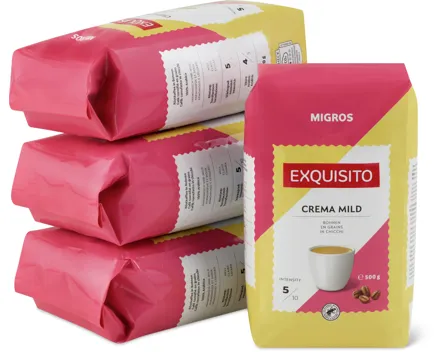 Migros Exquisito Kaffee Crema Mild, 4er-Pack