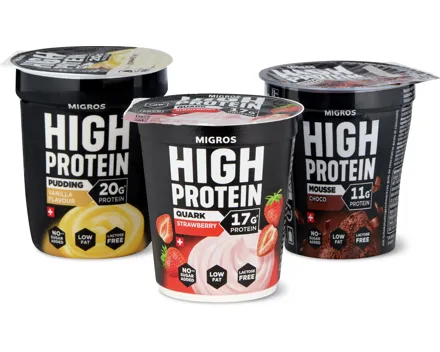 Migros High Protein-Quark, -Puddings und -Joghurts