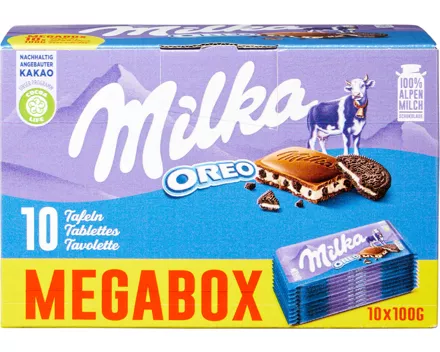 Milka Tafelschokolade Alpenmilch Oreo