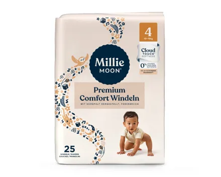 Millie Moon Premium Comfort Windeln Grösse 4 Maxi 10-15kg 25 Stück