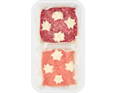 Mini Canapé Lachs und Salami