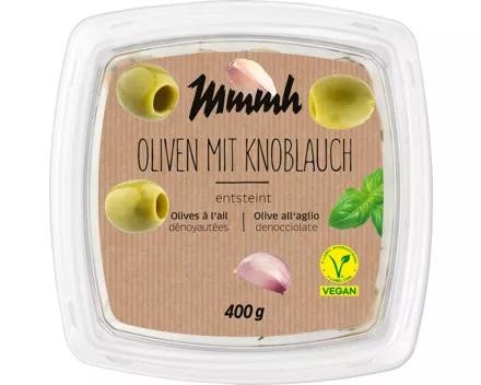 Mmmh grüne Oliven mit Knoblauch