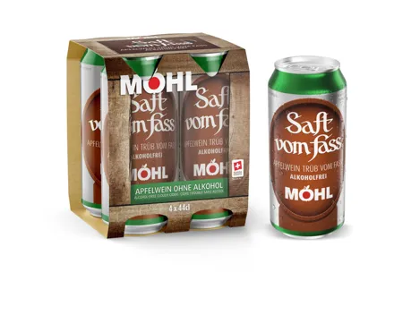 Möhl Saft vom Fass alkoholfrei Dose 4x44cl