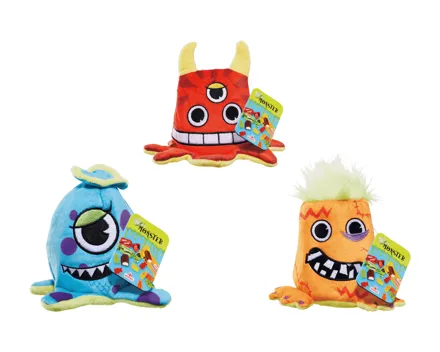 Monsterköpfe mit Süssigkeiten