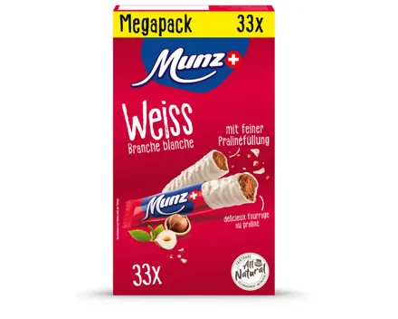 Munz Praliné-Prügeli Riegel weiss 33x23g