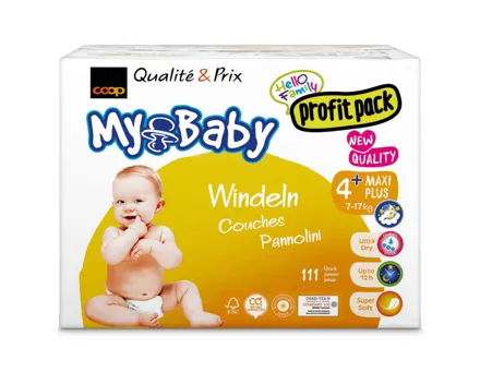 My Baby Windeln Grösse 4+ Maxi Plus Profit Pack 9-15 kg 111 Stück