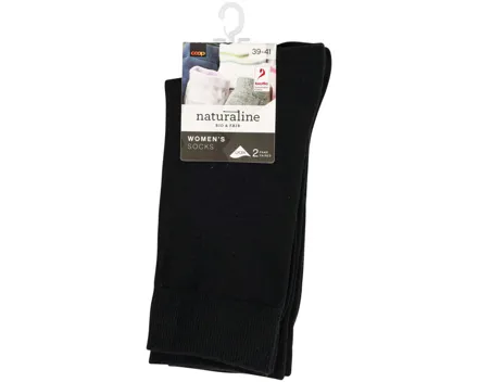 Naturaline Damen Socken Glatt Duo Schwarz 39 - 41