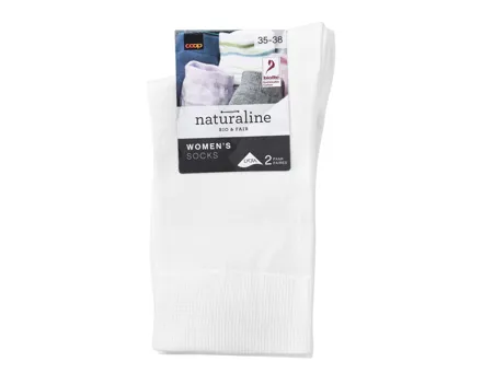 Naturaline Damen Socken Glatt Duo Weiss 35 - 38