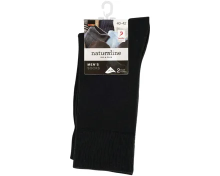 Naturaline Herren Socken Glatt Duo Schwarz 40 - 42