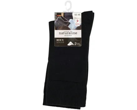 Naturaline Herren Socken Glatt Duo Schwarz 43 - 45