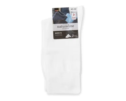 Naturaline Herren Socken Glatt Duo Weiss 40 - 42