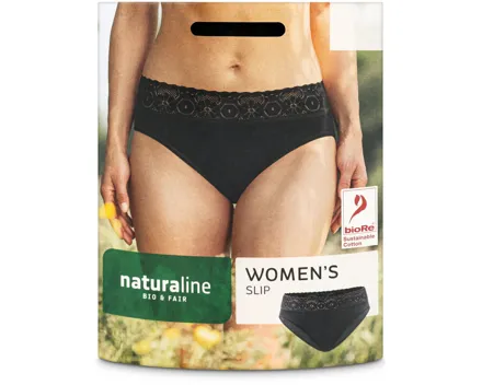Naturaline Textil Damen Slip schwarz M