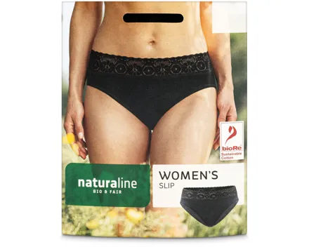 Naturaline Textil Damen Slip schwarz S