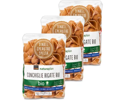 Naturaplan Bio Conchiglie Rigate Dinkel 3x 400g