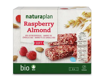 Naturaplan Bio Getreideriegel Raspberry Almond 6x25g