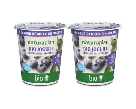 Naturaplan Bio Joghurt Heidelbeer zuckerreduziert 2x180g