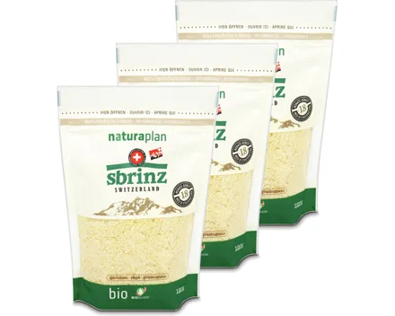 Naturaplan Bio Sbrinz Reibkäse 3x 120g