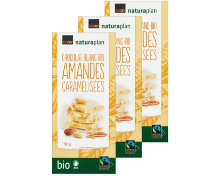 Naturaplan Bio Tafel weiss karamelisierte Mandel 3x150g