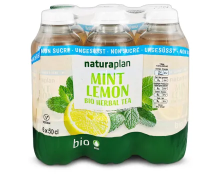 Naturaplan Mint Lemon Bio Herbal Tea ungesüsst 6x50CL